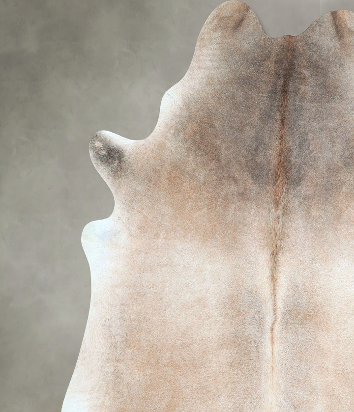 Grey with Beige XX-Large Brazilian Cowhide Rug 7'5"H x 7'1"W #A48757 by Hudson Hides