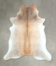 Grey with Beige X-Large Brazilian Cowhide Rug 7'2"H x 6'10"W #A48758 by Hudson Hides
