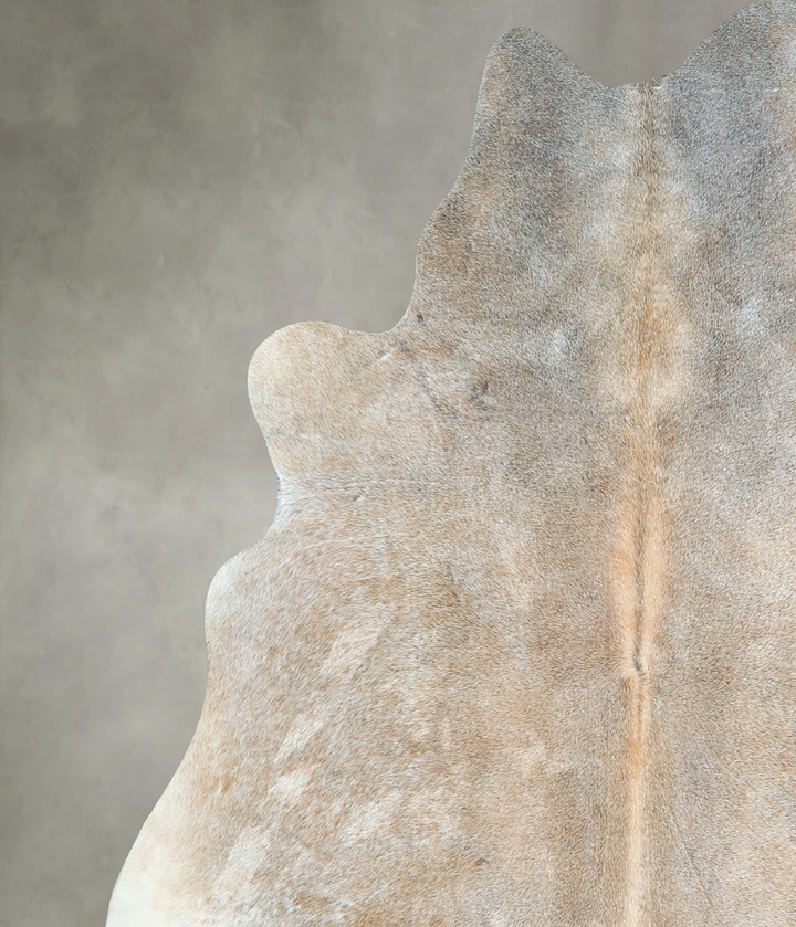 Grey with Beige Large Brazilian Cowhide Rug 6'3"H x 6'1"W #A48759 by Hudson Hides