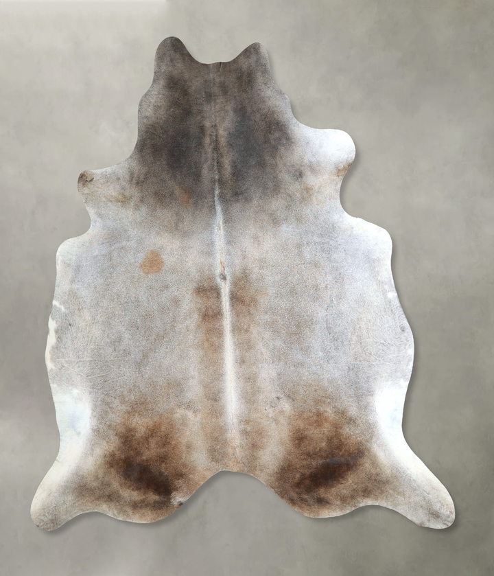 Grey with Beige X-Large Brazilian Cowhide Rug 7'5"H x 6'8"W #A48760 by Hudson Hides