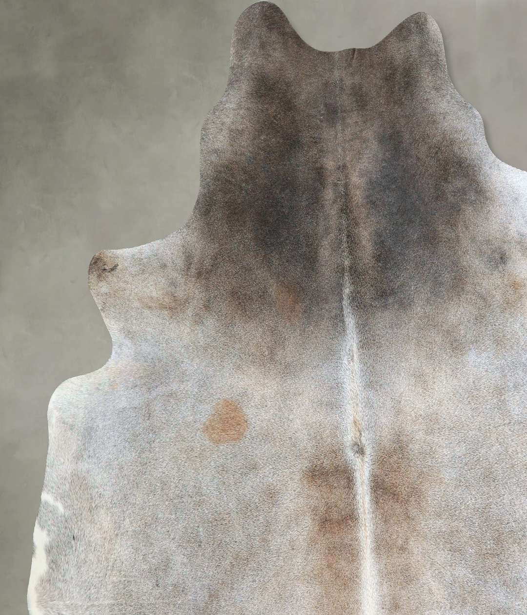 Grey with Beige X-Large Brazilian Cowhide Rug 7'5"H x 6'8"W #A48760 by