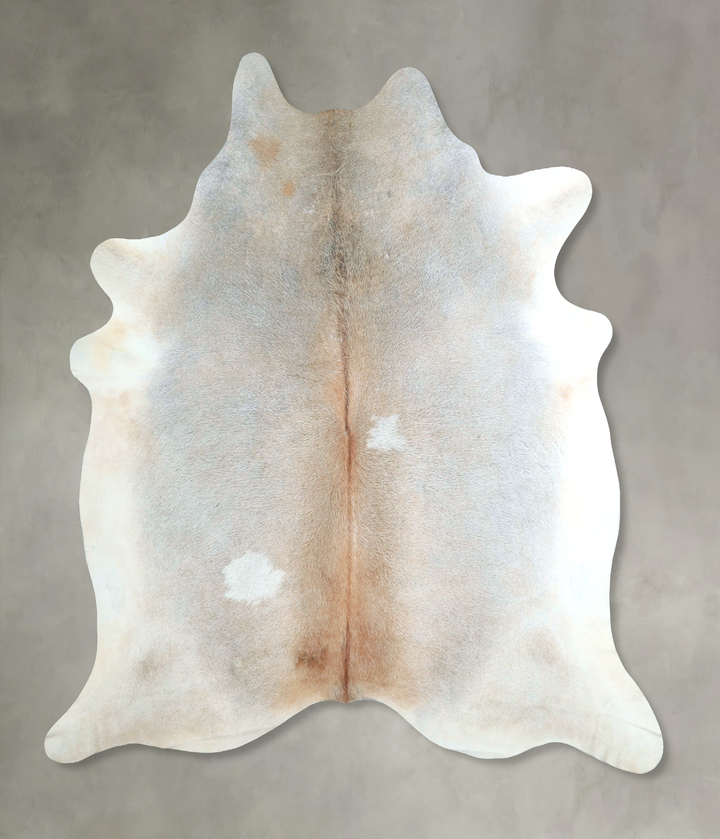 Grey with Beige XX-Large Brazilian Cowhide Rug 8'1"H x 7'3"W #A48762 by Hudson Hides