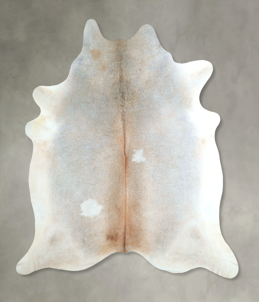 Grey with Beige XX-Large Brazilian Cowhide Rug 8'1"H x 7'3"W #A48762 by Hudson Hides