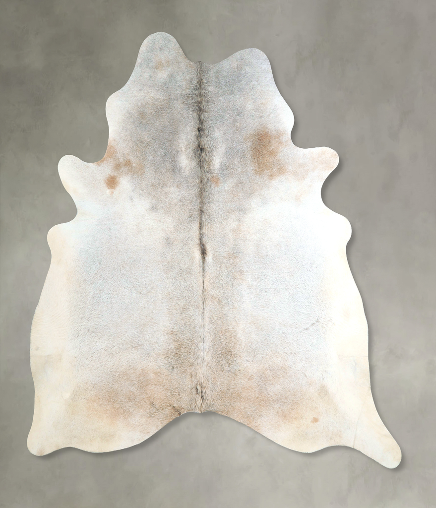 Grey with Beige XX-Large Brazilian Cowhide Rug 7'7"H x 6'10"W #A48763 by Hudson Hides