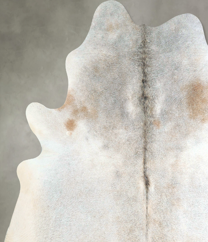 Grey with Beige XX-Large Brazilian Cowhide Rug 7'7"H x 6'10"W #A48763 by Hudson Hides