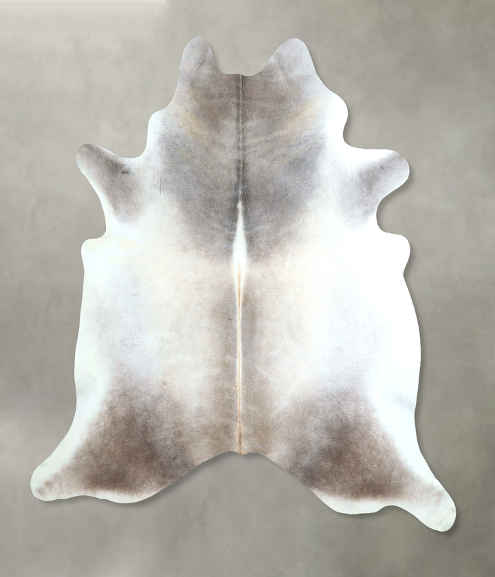 Grey with Beige XX-Large Brazilian Cowhide Rug 7'5"H x 7'2"W #A48765 by Hudson Hides