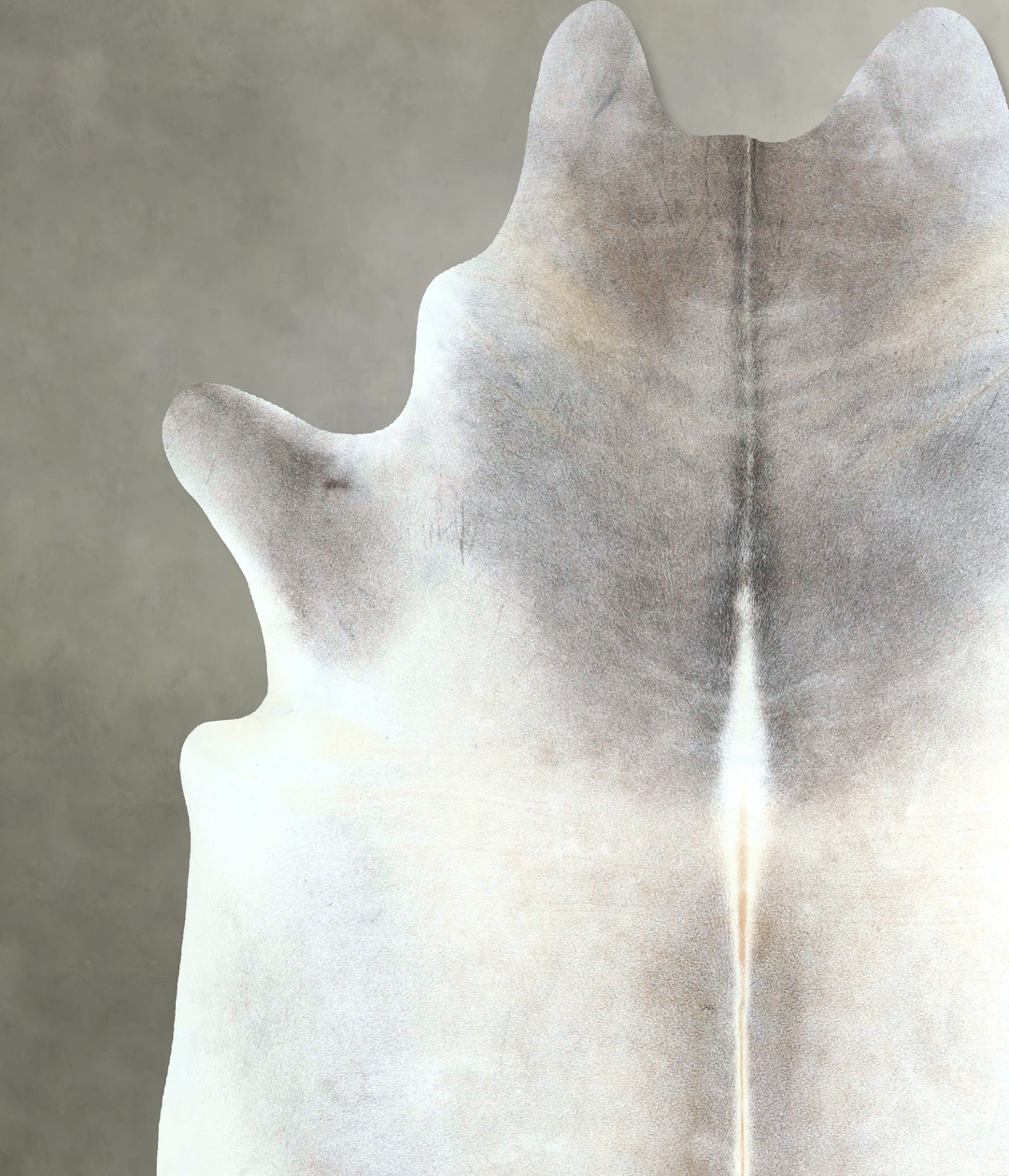 Grey with Beige XX-Large Brazilian Cowhide Rug 7'5"H x 7'2"W #A48765 b