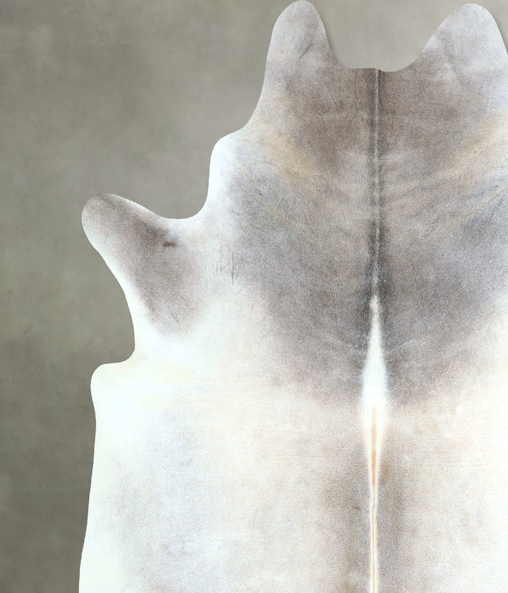 Grey with Beige XX-Large Brazilian Cowhide Rug 7'5"H x 7'2"W #A48765 by Hudson Hides