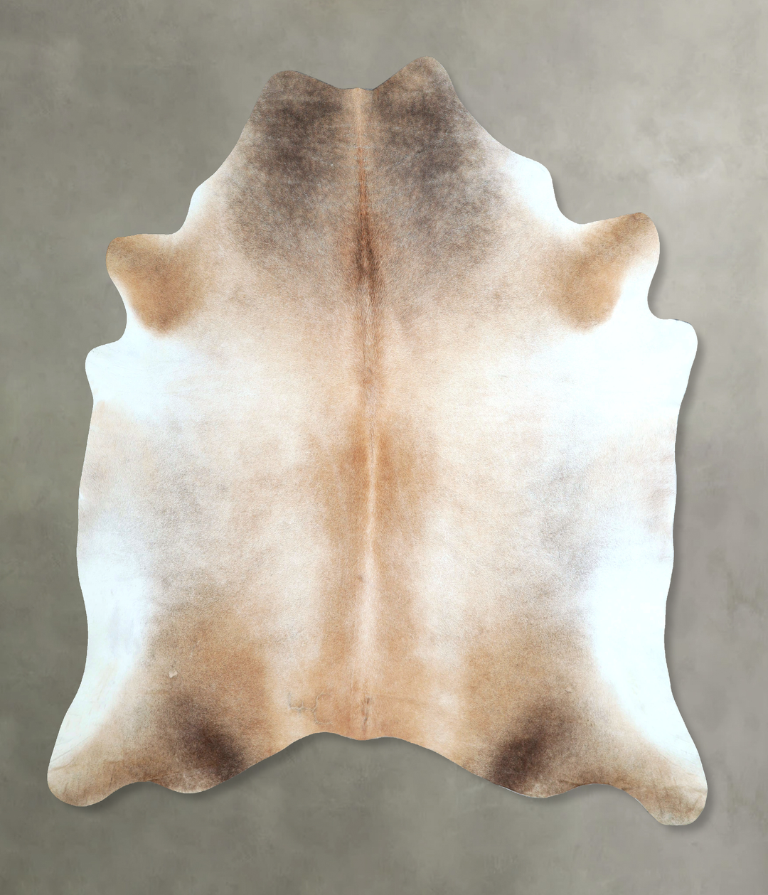 Grey with Beige X-Large Brazilian Cowhide Rug 7'3"H x 6'9"W #A48766 by