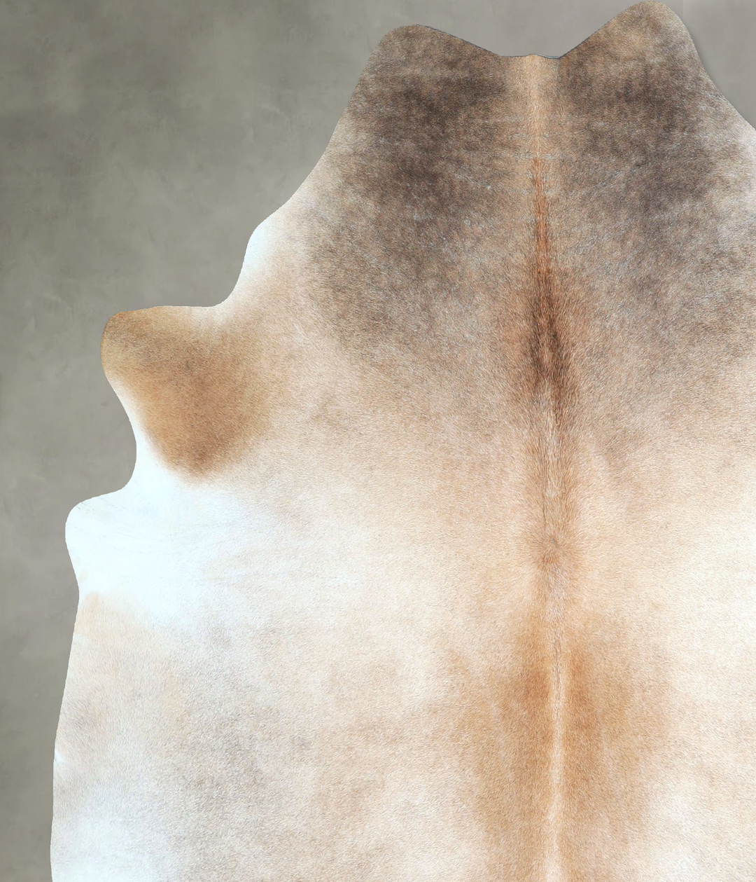 Grey with Beige X-Large Brazilian Cowhide Rug 7'3"H x 6'9"W #A48766 by