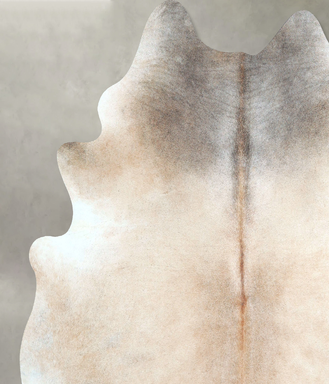 Grey with Beige X-Large Brazilian Cowhide Rug 7'1"H x 6'7"W #A48767 by