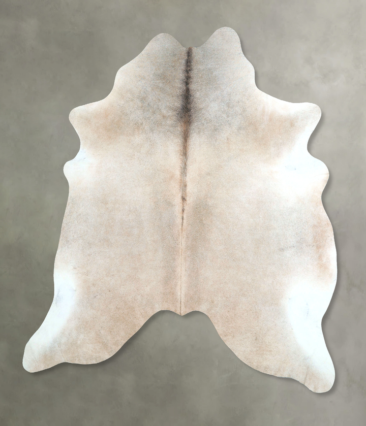 Grey with Beige X-Large Brazilian Cowhide Rug 7'1"H x 6'8"W #A48770 by Hudson Hides