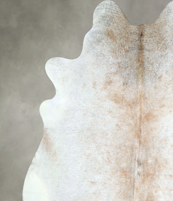 Grey with Beige X-Large Brazilian Cowhide Rug 7'2"H x 6'11"W #A48772 by Hudson Hides