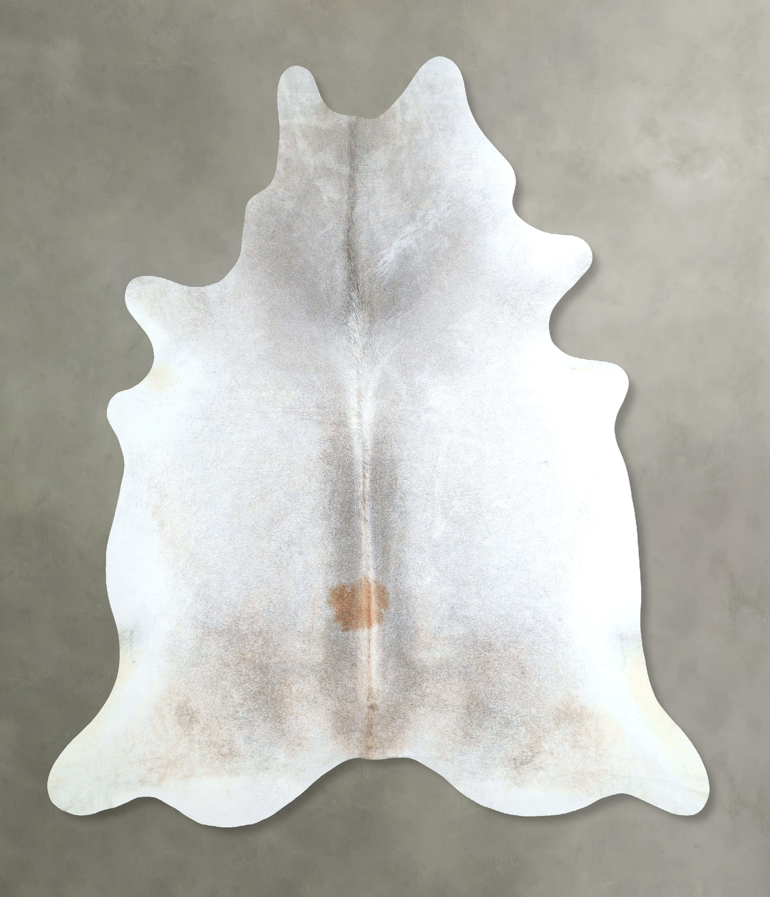 Grey with Beige XX-Large Brazilian Cowhide Rug 7'8"H x 6'9"W #A48779 b