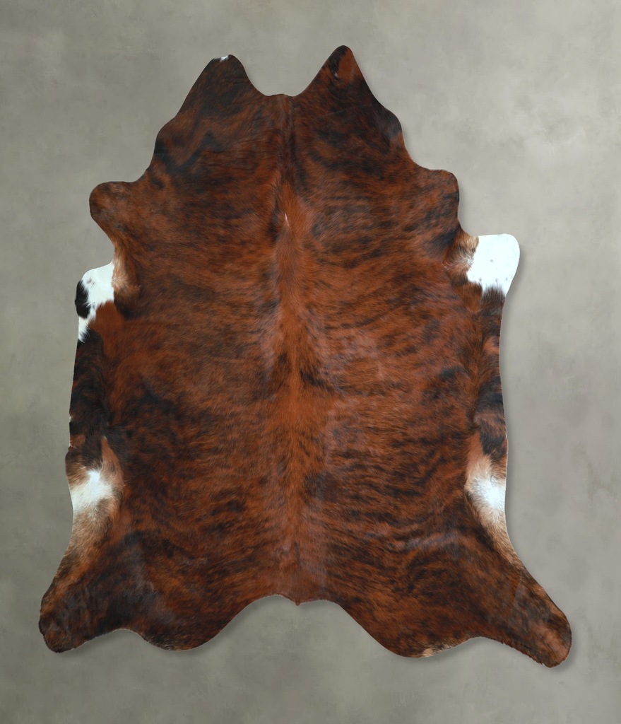 Dark Brindle XX-Large Brazilian Cowhide Rug 7'2"H x 7'1"W #A48782 by Hudson Hides