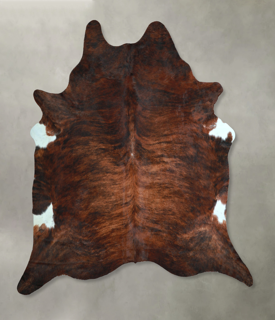 Dark Brindle XX-Large Brazilian Cowhide Rug 8'0"H x 7'3"W #A48783 by Hudson Hides