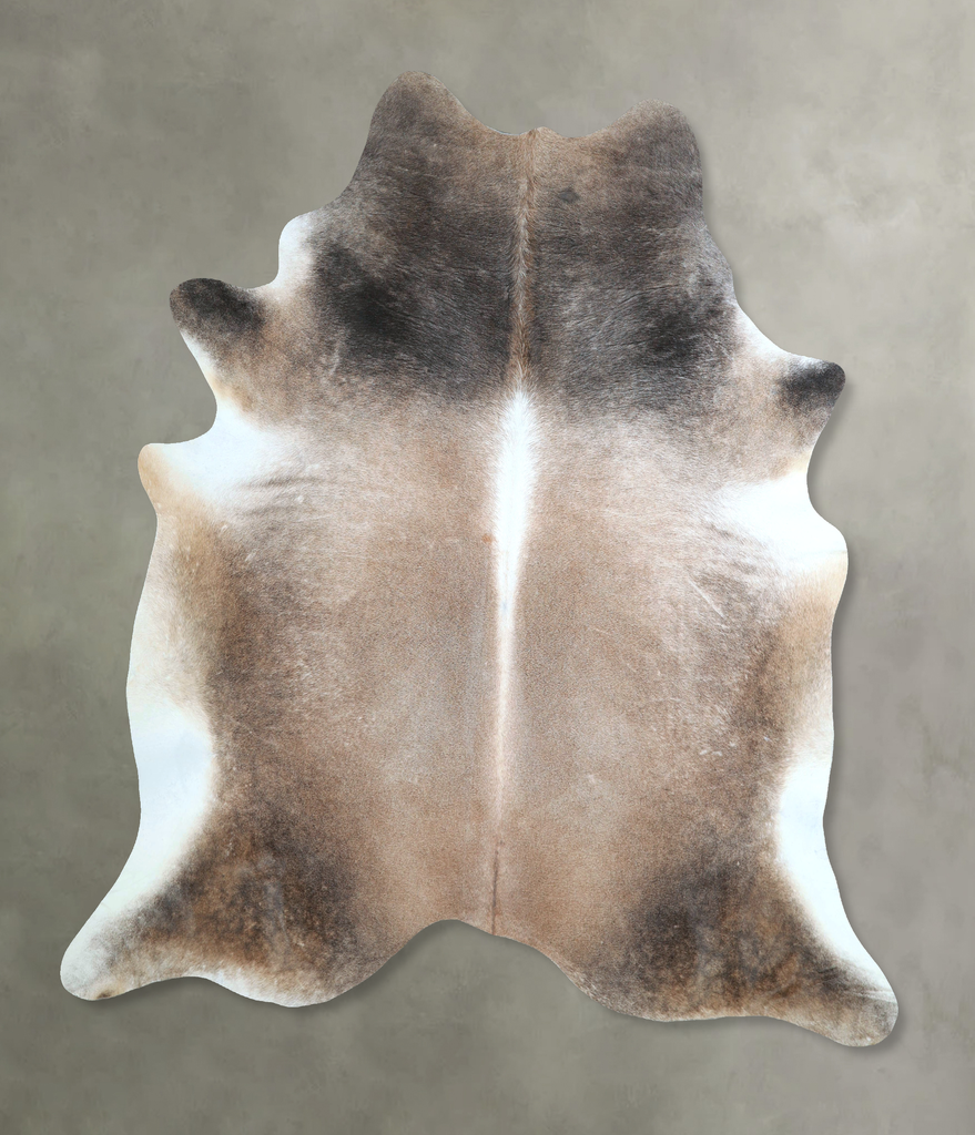 Grey with Beige XX-Large Brazilian Cowhide Rug 7'9"H x 7'1"W #A48790 by Hudson Hides