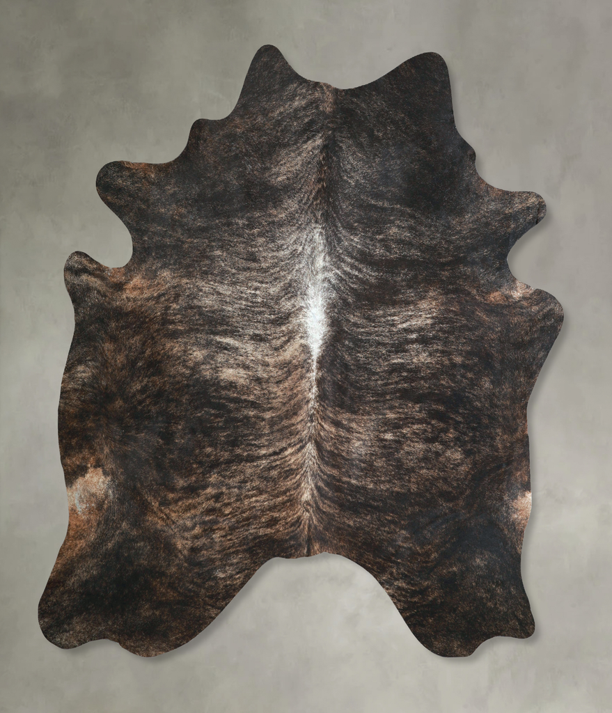 Dark Brindle XX-Large Brazilian Cowhide Rug 7'8"H x 7'1"W #A48795 by Hudson Hides