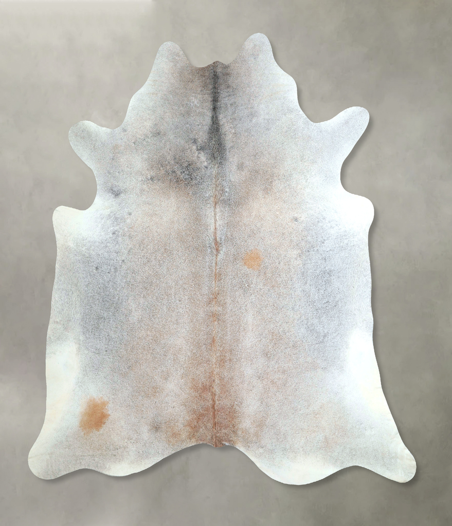 Grey with Beige X-Large Brazilian Cowhide Rug 6'9"H x 6'9"W #A48796 by Hudson Hides