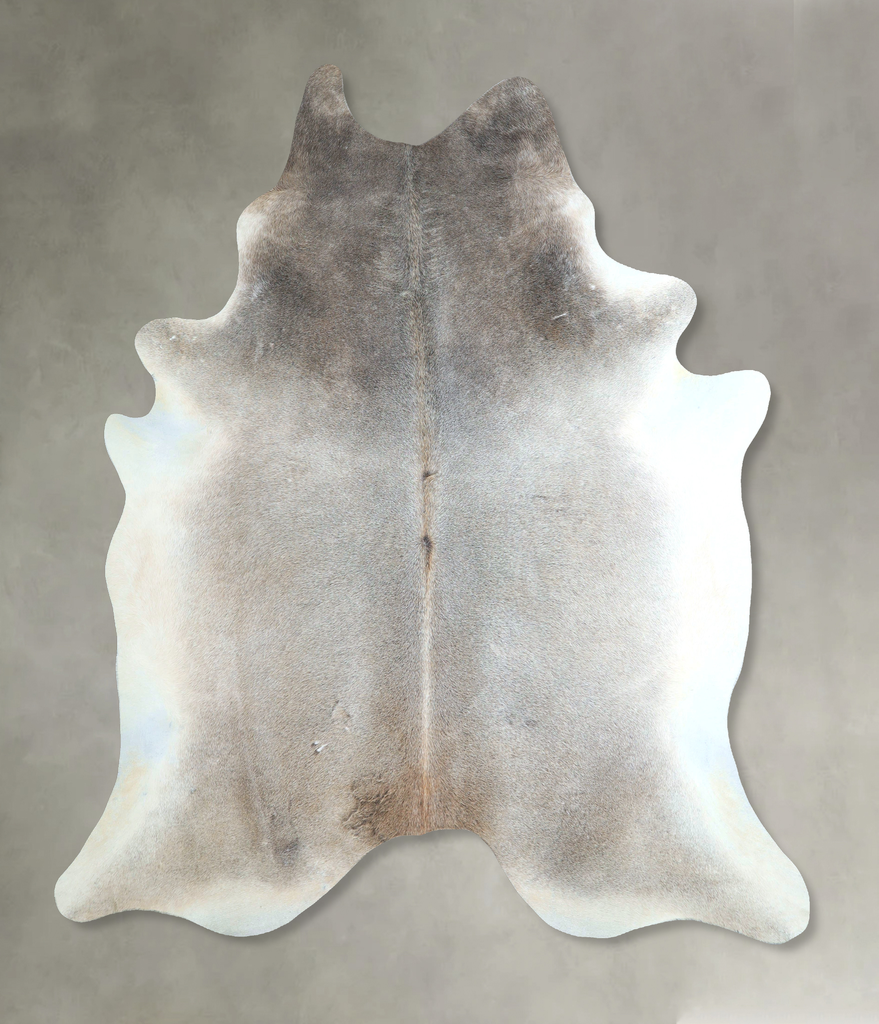 Grey with Beige XX-Large Brazilian Cowhide Rug 7'9"H x 6'9"W #A48797 by Hudson Hides