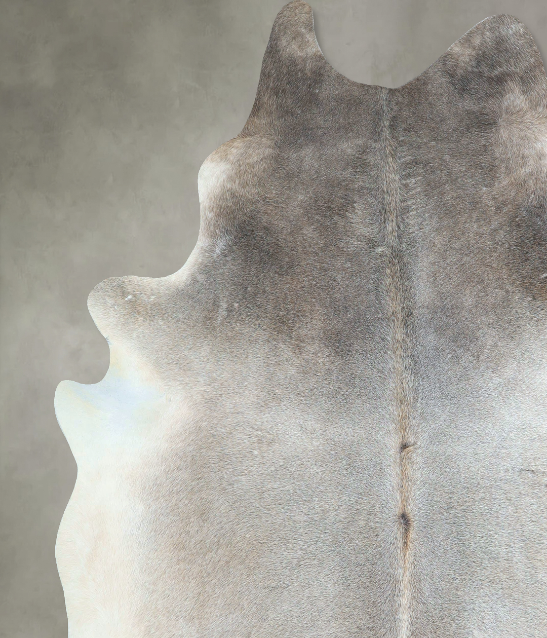 Grey with Beige XX-Large Brazilian Cowhide Rug 7'9"H x 6'9"W #A48797 b