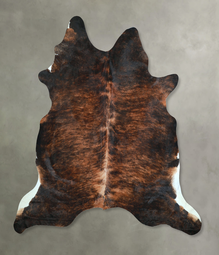 Dark Brindle XX-Large Brazilian Cowhide Rug 8'1"H x 7'4"W #A48814 by Hudson Hides