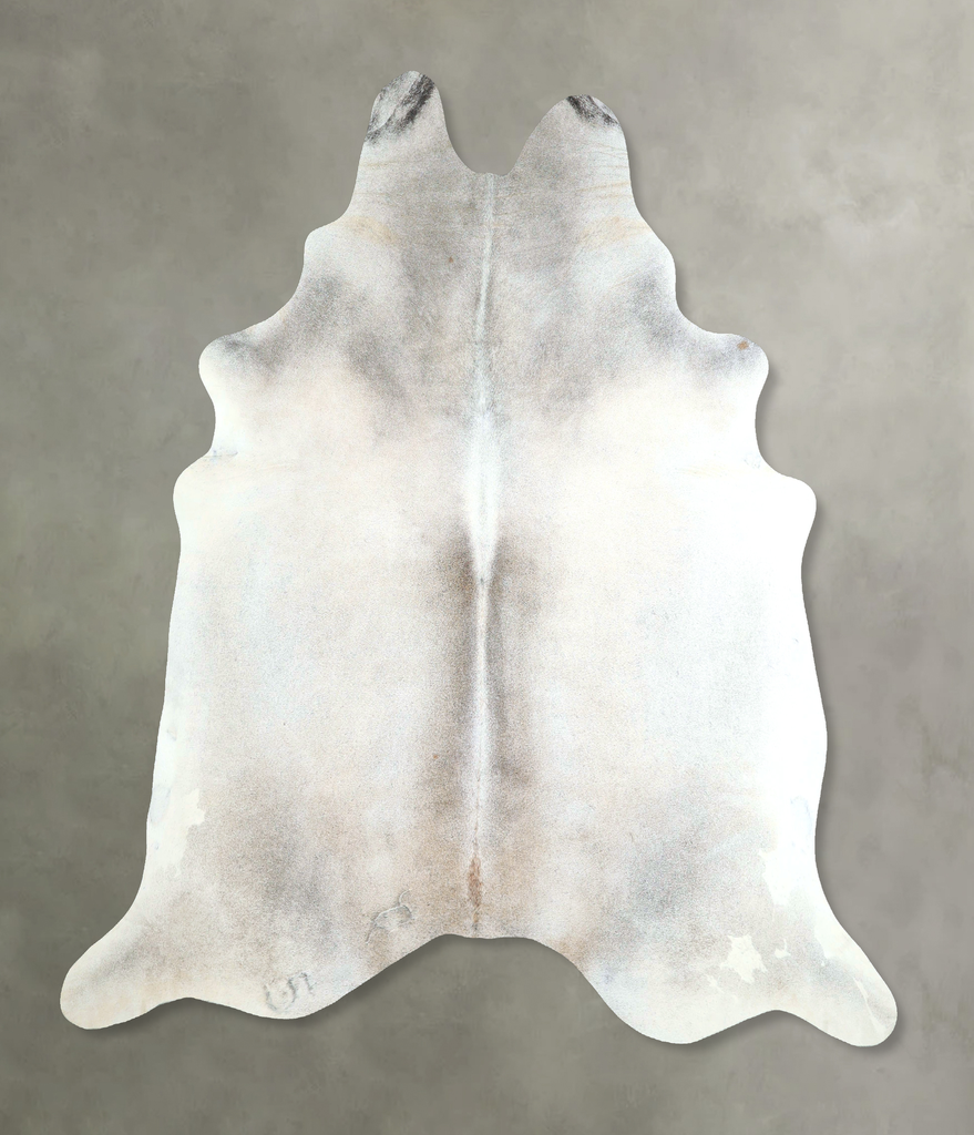 Grey with Beige XX-Large Brazilian Cowhide Rug 7'6"H x 6'11"W #A48819 by Hudson Hides