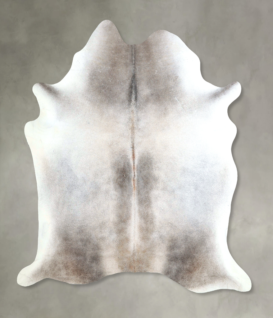 Grey with Beige Large Brazilian Cowhide Rug 6'4"H x 6'2"W #A48821 by Hudson Hides