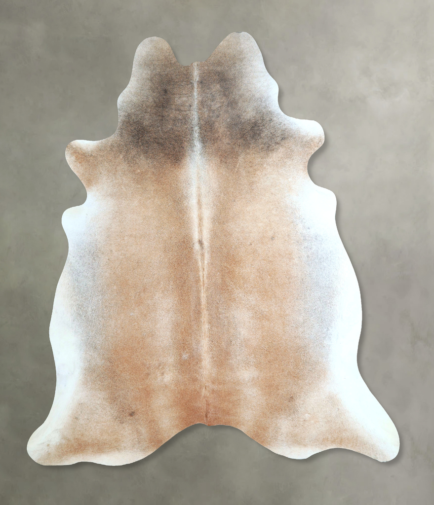 Grey with Beige X-Large Brazilian Cowhide Rug 6'11"H x 6'4"W #A48827 by Hudson Hides