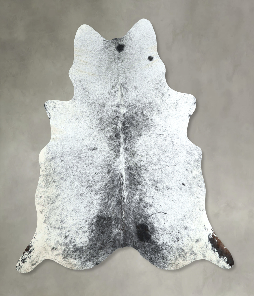 Salt and Pepper Black X-Large Brazilian Cowhide Rug 7'2"H x 6'8"W #A48837 by Hudson Hides
