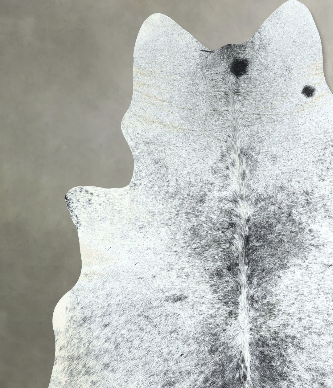 Salt and Pepper Black X-Large Brazilian Cowhide Rug 7'2"H x 6'8"W #A48