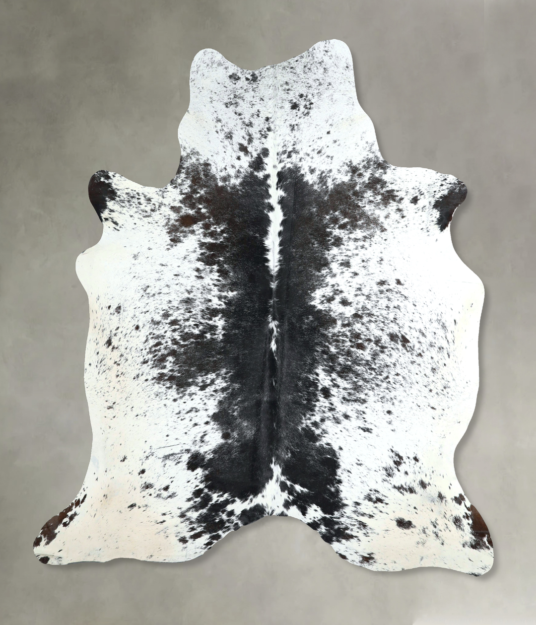 Salt and Pepper Black X-Large Brazilian Cowhide Rug 6'10"H x 6'1"W #A4