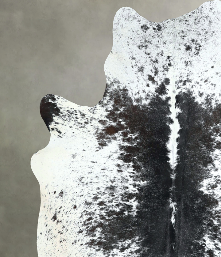 Salt and Pepper Black X-Large Brazilian Cowhide Rug 6'10"H x 6'1"W #A48839 by Hudson Hides