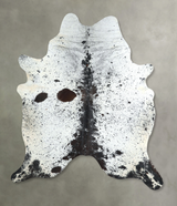 Salt and Pepper Black X-Large Brazilian Cowhide Rug 7'0"H x 6'4"W #A48847 by Hudson Hides