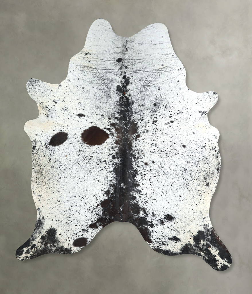 Salt and Pepper Black X-Large Brazilian Cowhide Rug 7'0"H x 6'4"W #A48847 by Hudson Hides