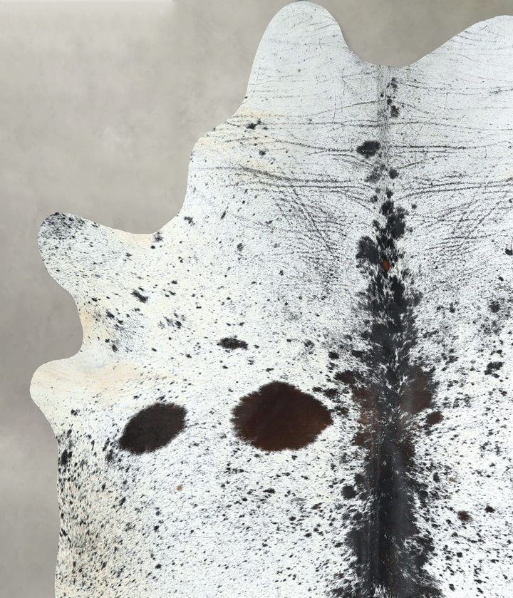 Salt and Pepper Black X-Large Brazilian Cowhide Rug 7'0"H x 6'4"W #A48847 by Hudson Hides