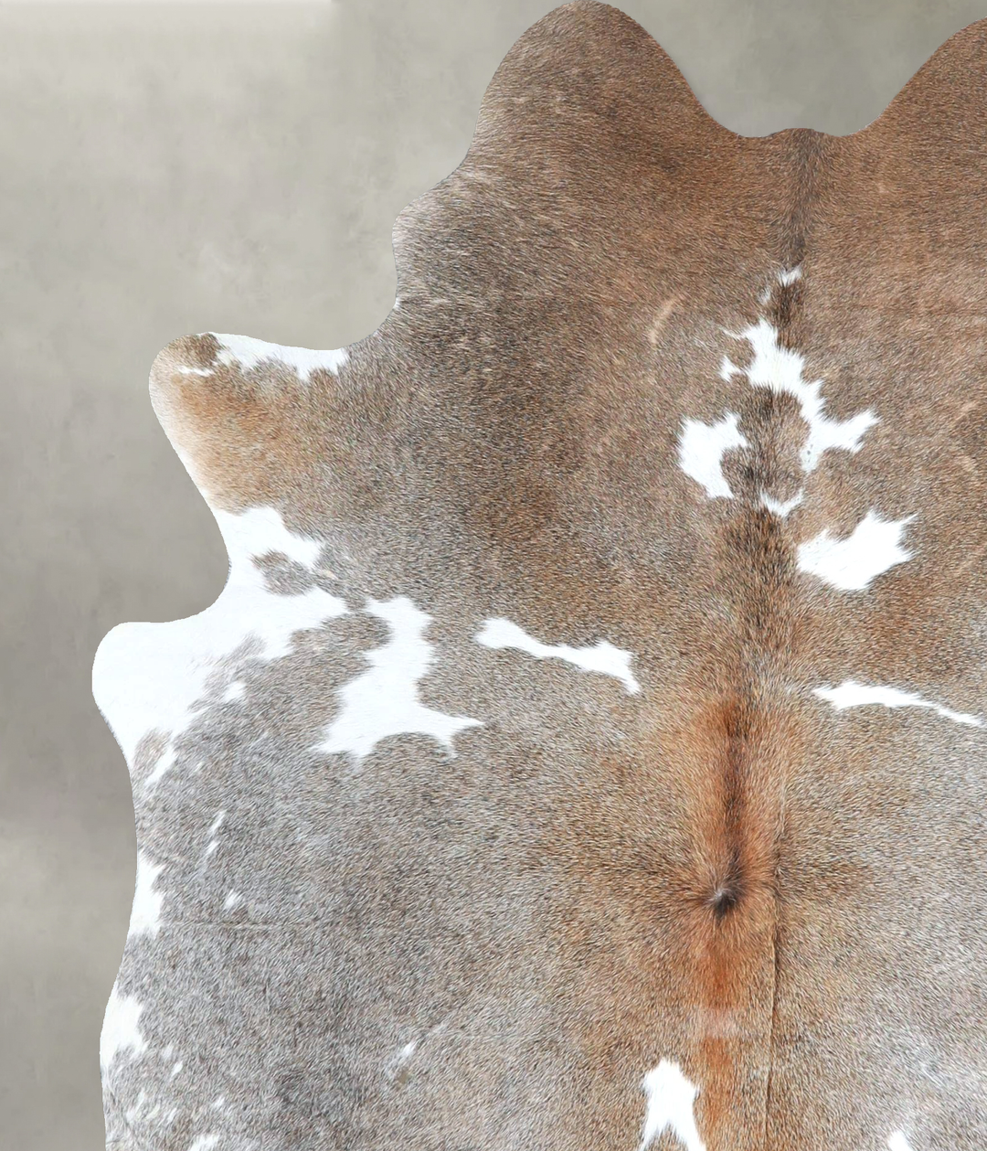 Grey with Beige Medium Brazilian Cowhide Rug 6'0"H x 5'0"W #A48853 by 