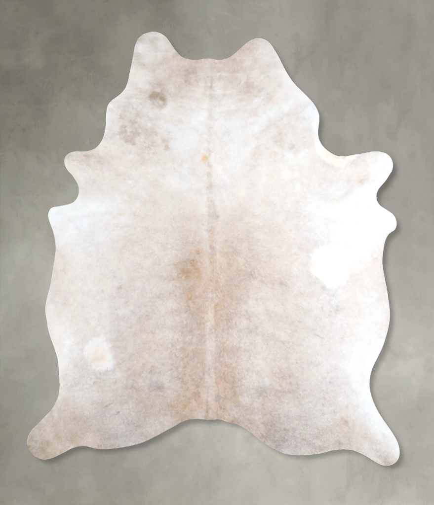 Ivory with Beige Large Brazilian Cowhide Rug 6'1"H x 5'3"W #A48856 by Hudson Hides