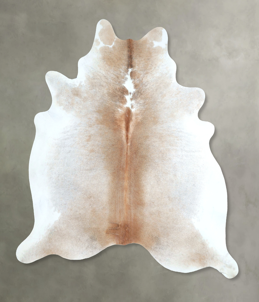 Grey with Beige X-Large Brazilian Cowhide Rug 7'2"H x 6'3"W #A48859 by Hudson Hides