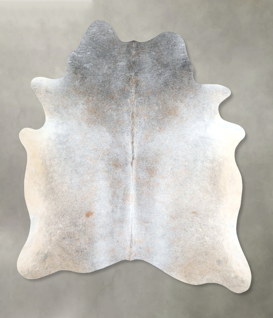 Grey with Beige Large Brazilian Cowhide Rug 6'10"H x 5'7"W #A48861 by Hudson Hides