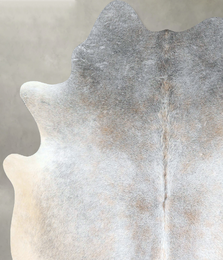 Grey with Beige Large Brazilian Cowhide Rug 6'10"H x 5'7"W #A48861 by Hudson Hides