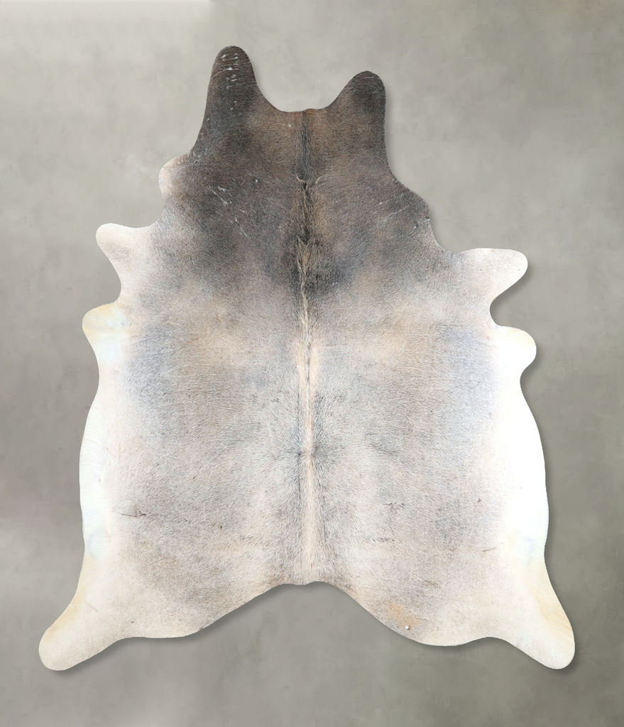 Grey with Beige X-Large Brazilian Cowhide Rug 7'4"H x 6'3"W #A48862 by Hudson Hides
