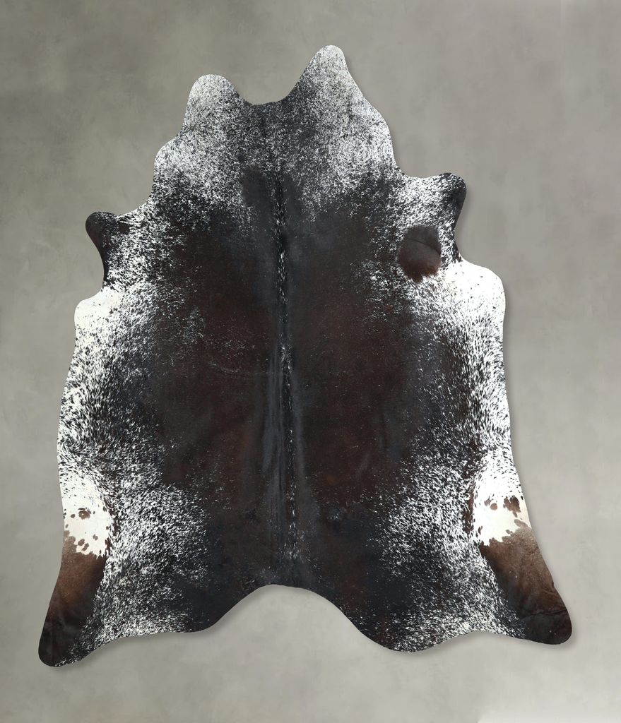 Salt and Pepper Black X-Large Brazilian Cowhide Rug 6'5"H x 6'5"W #A48865 by Hudson Hides