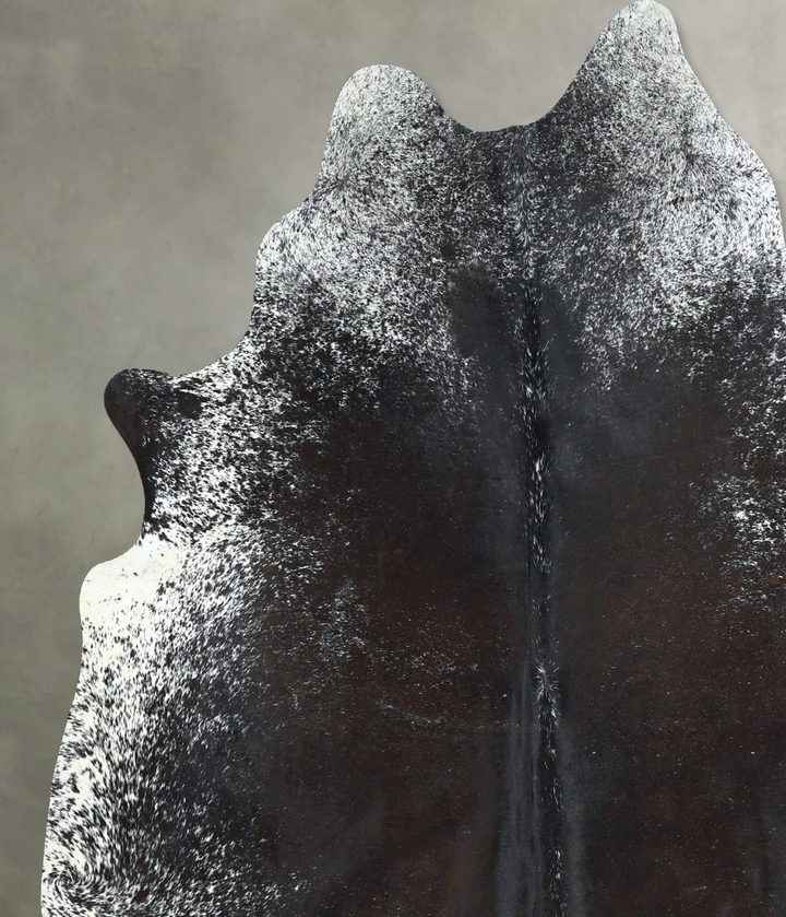 Salt and Pepper Black X-Large Brazilian Cowhide Rug 6'5"H x 6'5"W #A48865 by Hudson Hides