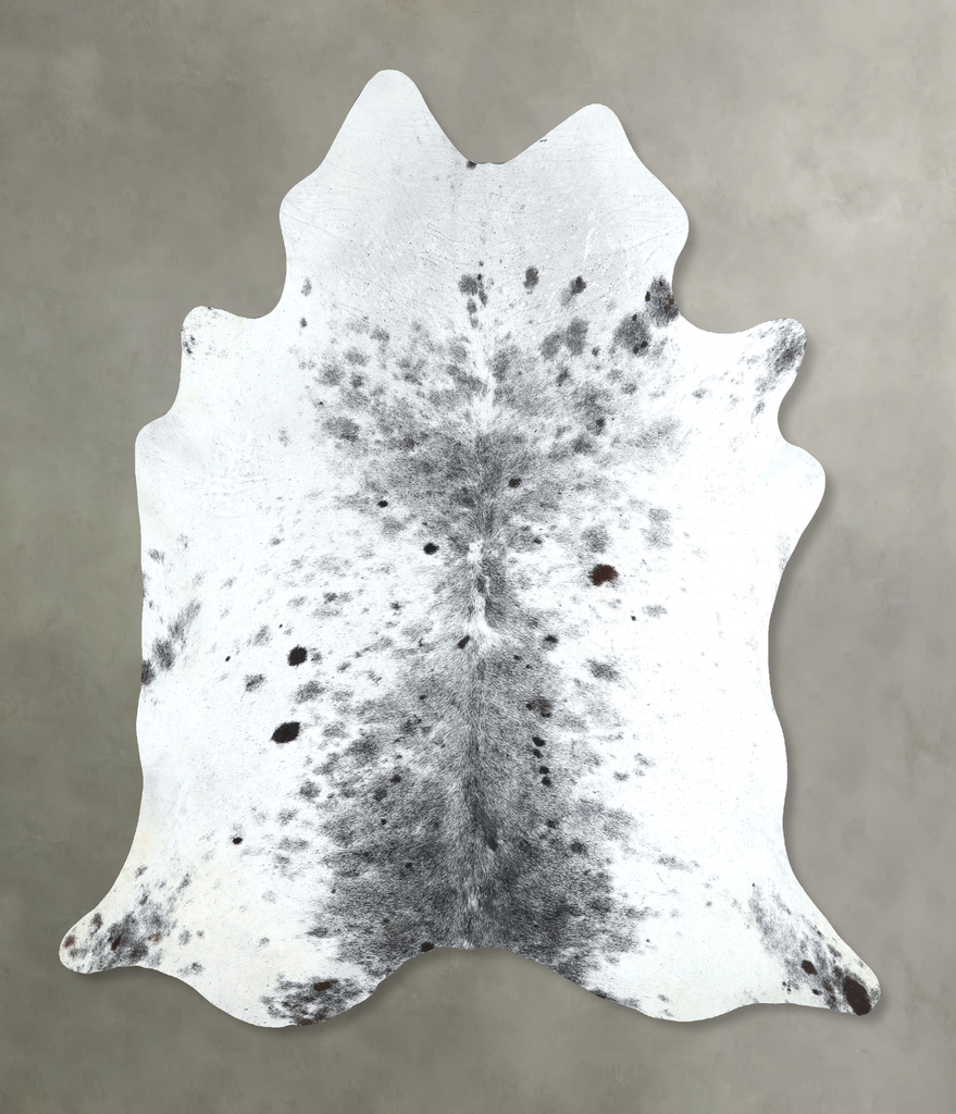 Salt and Pepper Black X-Large Brazilian Cowhide Rug 7'0"H x 6'5"W #A48867 by Hudson Hides