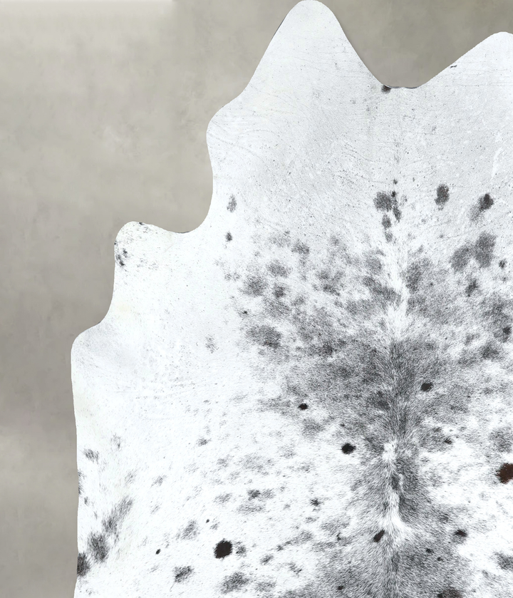 Salt and Pepper Black X-Large Brazilian Cowhide Rug 7'0"H x 6'5"W #A48867 by Hudson Hides
