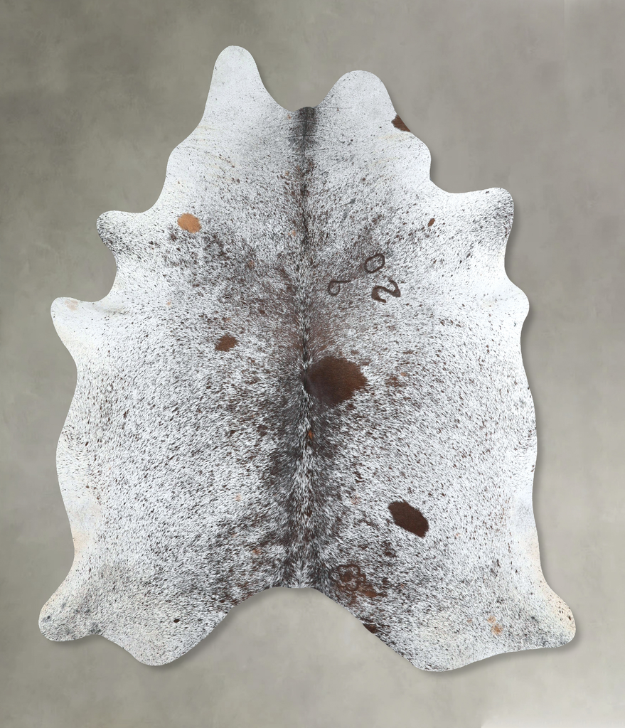 Salt and Pepper Brown X-Large Brazilian Cowhide Rug 6'10"H x 5'11"W #A48869 by Hudson Hides