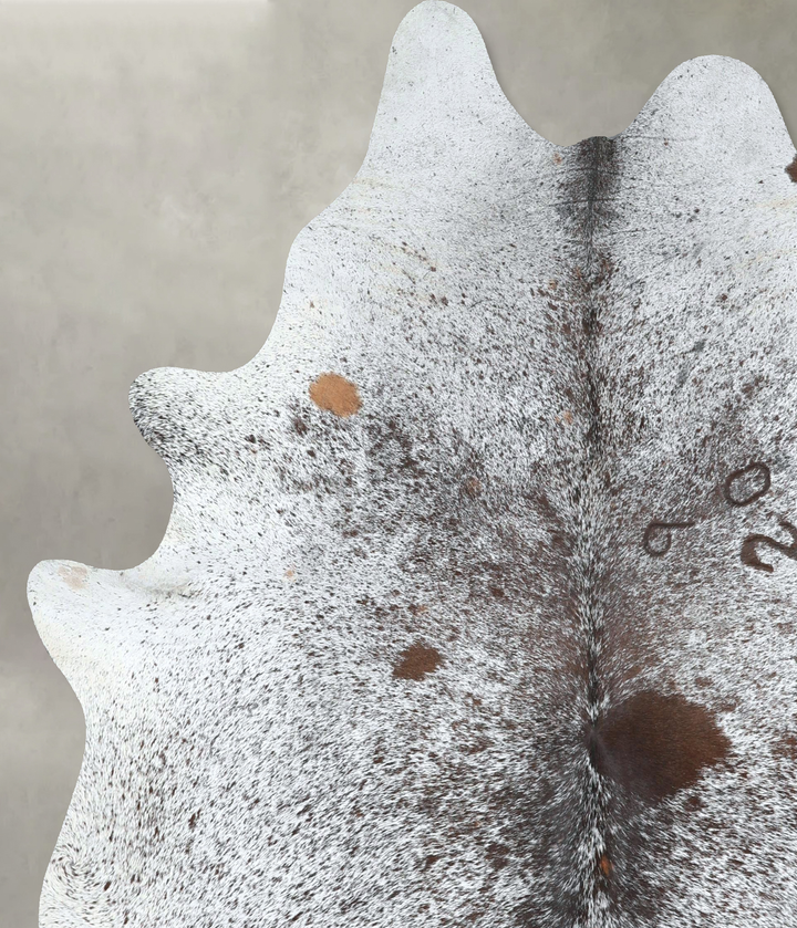 Salt and Pepper Brown X-Large Brazilian Cowhide Rug 6'10"H x 5'11"W #A48869 by Hudson Hides