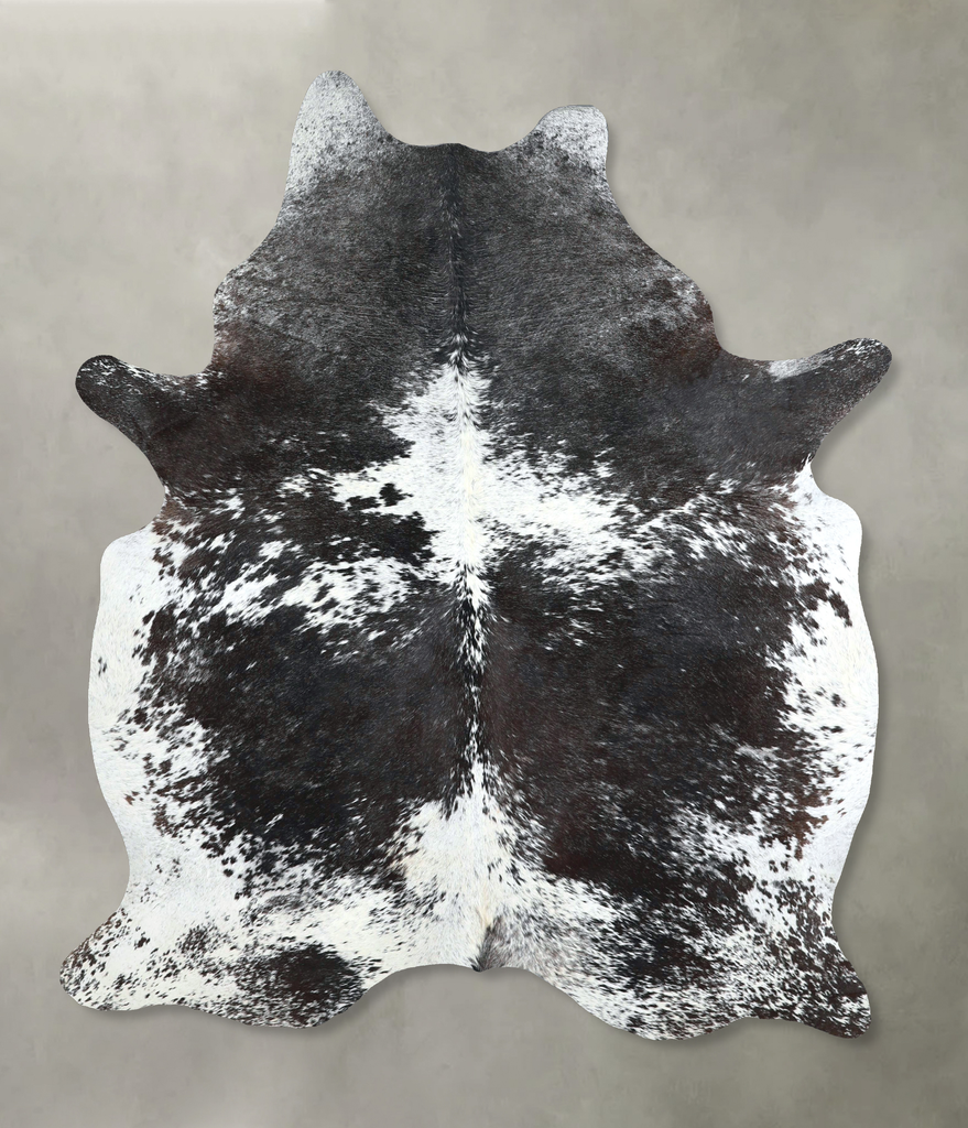 Salt and Pepper Black Large Brazilian Cowhide Rug 6'10"H x 5'6"W #A48870 by Hudson Hides