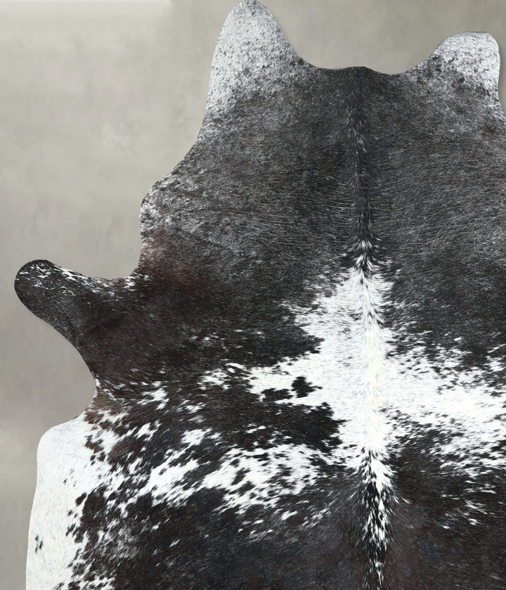 Salt and Pepper Black Large Brazilian Cowhide Rug 6'10"H x 5'6"W #A48870 by Hudson Hides